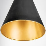 Eris III Black/Brass Metal Cone Shade Floor Lamp by Mercana at Eve Furniture