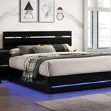 Erlach Black/Chrome 4-Piece Queen Bedroom Set by Furniture of America at Eve Furniture
