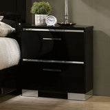 Erlach Black/Chrome 4-Piece Queen Bedroom Set by Furniture of America at Eve Furniture