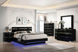 Erlach Black/Chrome 4-Piece Queen Bedroom Set by Furniture of America at Eve Furniture