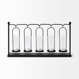 Erlen Black Metal Hanging Votive Five Candle Table Candle Holder by Mercana at Eve Furniture
