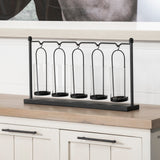 Erlen Black Metal Hanging Votive Five Candle Table Candle Holder by Mercana at Eve Furniture