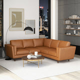 Erman Genuine Tan Leather Corner Sectional Sofa by Ashcroft Furniture at Eve Furniture