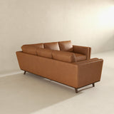 Erman Genuine Tan Leather Corner Sectional Sofa by Ashcroft Furniture at Eve Furniture