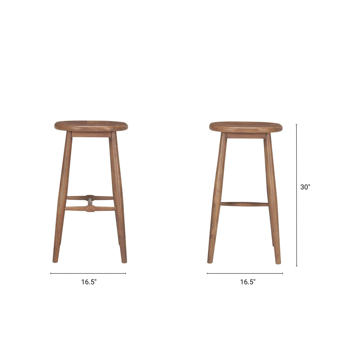 Ernest Medium Brown Wood Bar Stool by Mercana at Eve Furniture