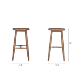 Ernest Medium Brown Wood Bar Stool by Mercana at Eve Furniture