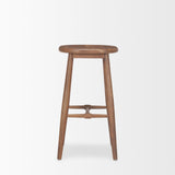 Ernest Medium Brown Wood Bar Stool by Mercana at Eve Furniture
