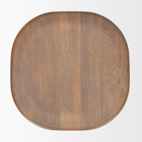 Ernest Medium Brown Wood Bar Stool by Mercana at Eve Furniture