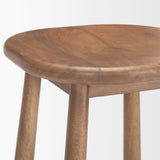 Ernest Medium Brown Wood Bar Stool by Mercana at Eve Furniture