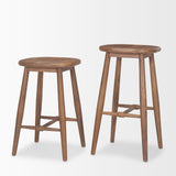 Ernest Medium Brown Wood Bar Stool by Mercana at Eve Furniture