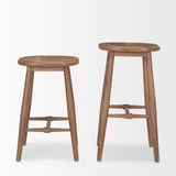 Ernest Medium Brown Wood Bar Stool by Mercana at Eve Furniture