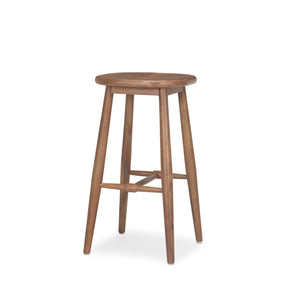 Ernest Medium Brown Wood Bar Stool by Mercana at Eve Furniture