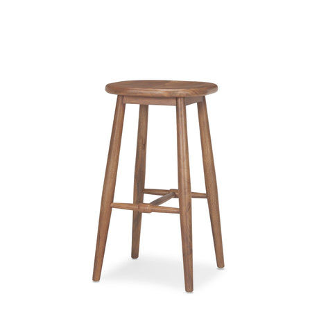 Ernest Medium Brown Wood Bar Stool by Mercana at Eve Furniture
