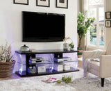Ernst Black/Clear 60" TV Stand by Furniture of America at Eve Furniture