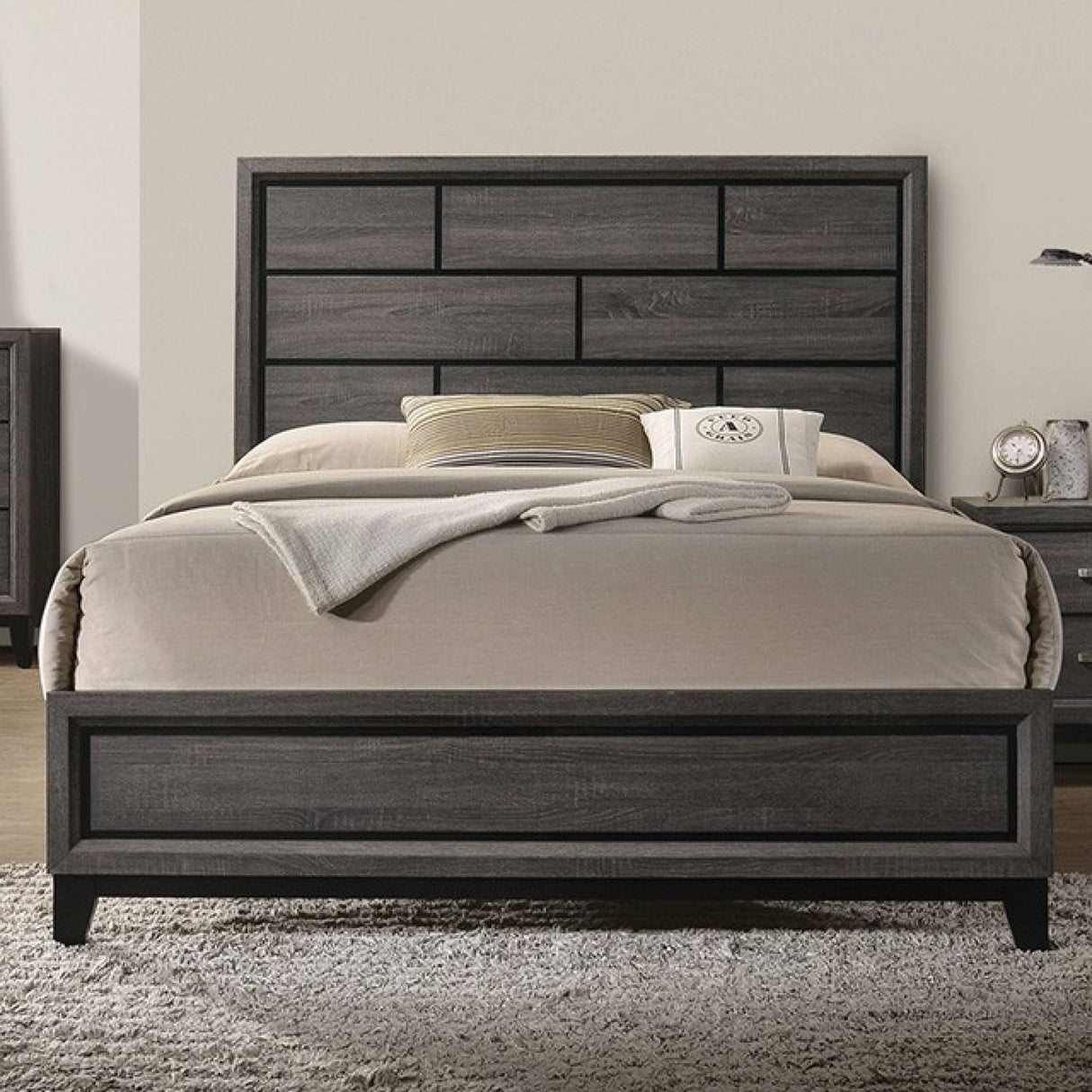Errico Gray Queen Panel Bed by Furniture of America at Eve Furniture