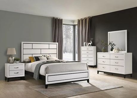 Errico White 5-Piece Queen Bedroom Set by Furniture of America at Eve Furniture