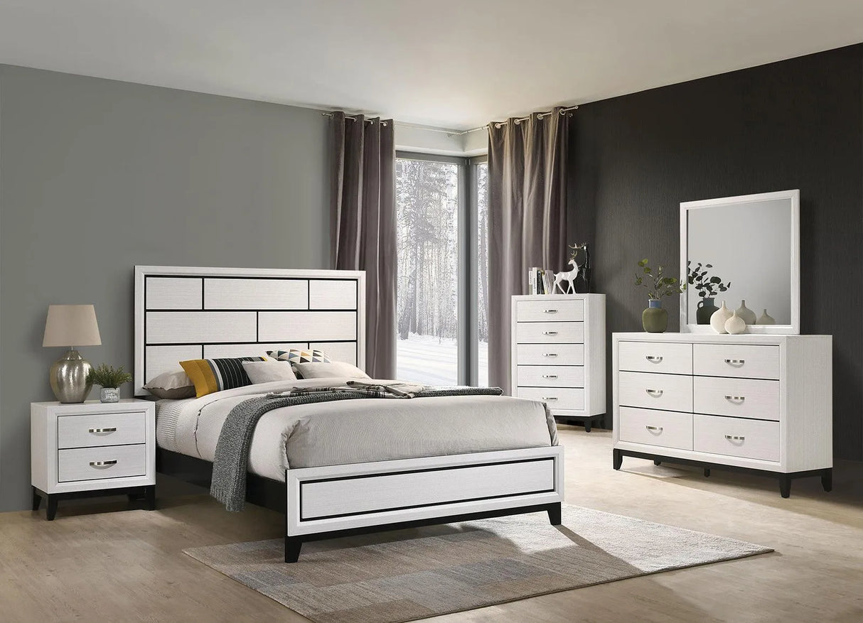 Errico White King Panel Bed by Furniture of America at Eve Furniture
