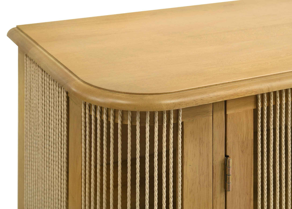 Ervine Natural 3-Door Rope Panel Sideboard Accent Storage Cabinet by Coaster at Eve Furniture