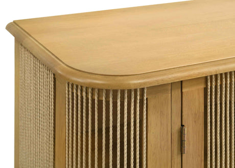 Ervine Natural 3-Door Rope Panel Sideboard Accent Storage Cabinet by Coaster at Eve Furniture