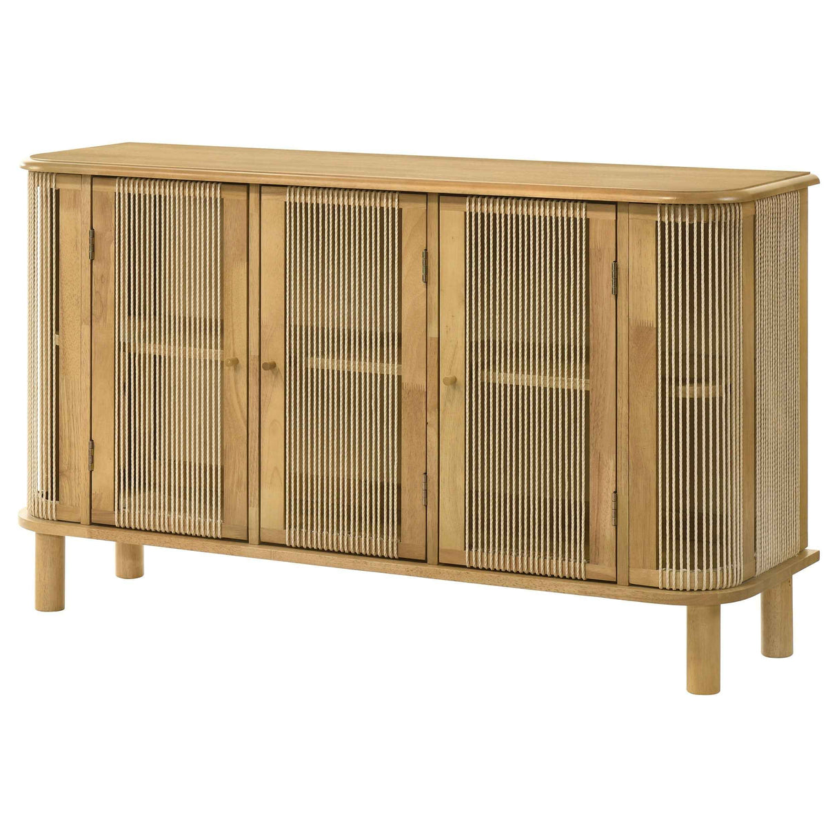Ervine Natural 3-Door Rope Panel Sideboard Accent Storage Cabinet by Coaster at Eve Furniture