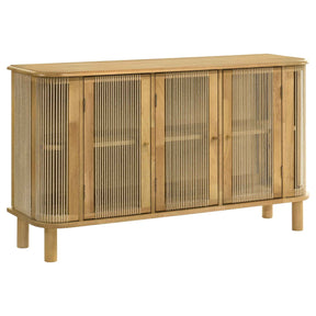Ervine Natural 3-Door Rope Panel Sideboard Accent Storage Cabinet by Coaster at Eve Furniture