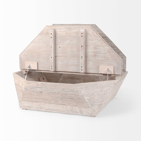 Esagono Octagonal Reclaimed Wood Coffee Table w/ Storage by Mercana at Eve Furniture