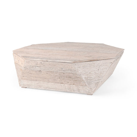 Esagono Octagonal Reclaimed Wood Coffee Table w/ Storage by Mercana at Eve Furniture