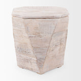 Esagono Octagonal Reclaimed Wood End/Side Table w/ Storage by Mercana at Eve Furniture