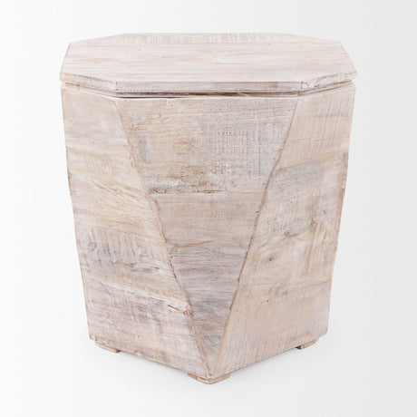 Esagono Octagonal Reclaimed Wood End/Side Table w/ Storage by Mercana at Eve Furniture