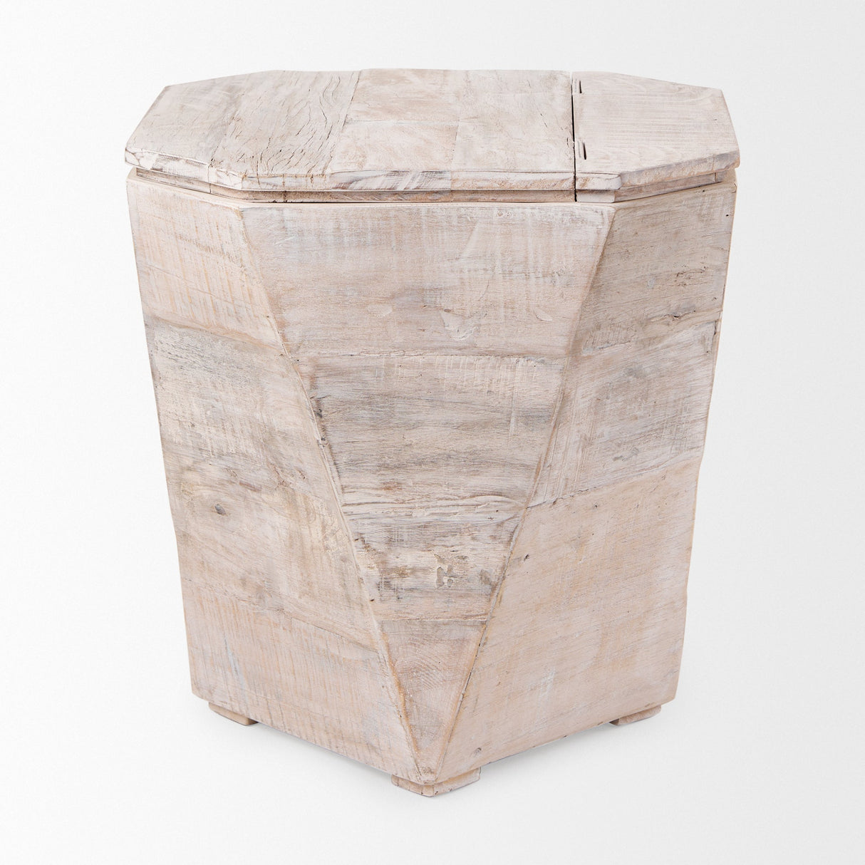 Esagono Octagonal Reclaimed Wood End/Side Table w/ Storage by Mercana at Eve Furniture