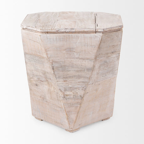 Esagono Octagonal Reclaimed Wood End/Side Table w/ Storage by Mercana at Eve Furniture