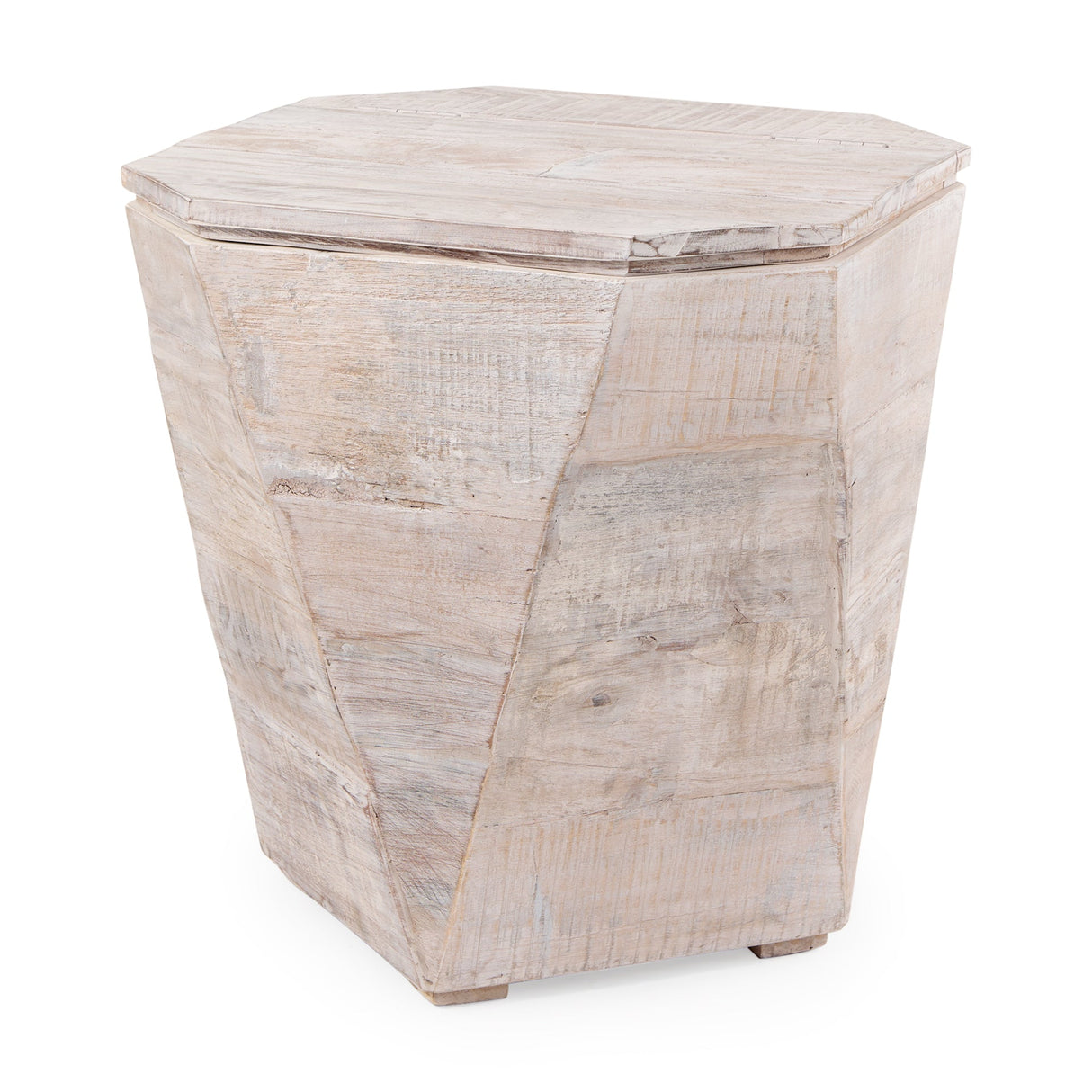 Esagono Octagonal Reclaimed Wood End/Side Table w/ Storage by Mercana at Eve Furniture