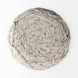Esfera Beige Chevron Woven Round Pouf by Mercana at Eve Furniture
