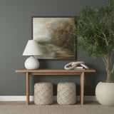 Esfera Beige Chevron Woven Round Pouf by Mercana at Eve Furniture