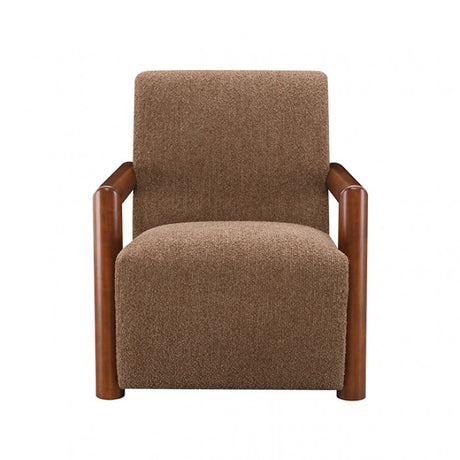 Esher Caramel Brown / Walnut Accent Chair by Furniture of America at Eve Furniture