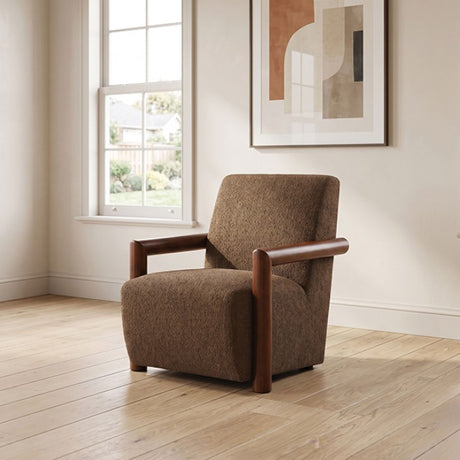 Esher Caramel Brown / Walnut Accent Chair by Furniture of America at Eve Furniture