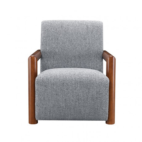 Esher Sky Gray / Walnut Accent Chair by Furniture of America at Eve Furniture
