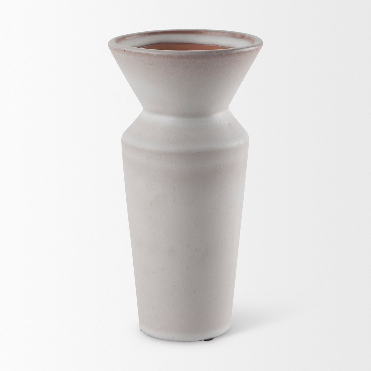 Esme 4.5L x 4.5W x 10.4H Whitewashed Ceramic Vase by Mercana at Eve Furniture