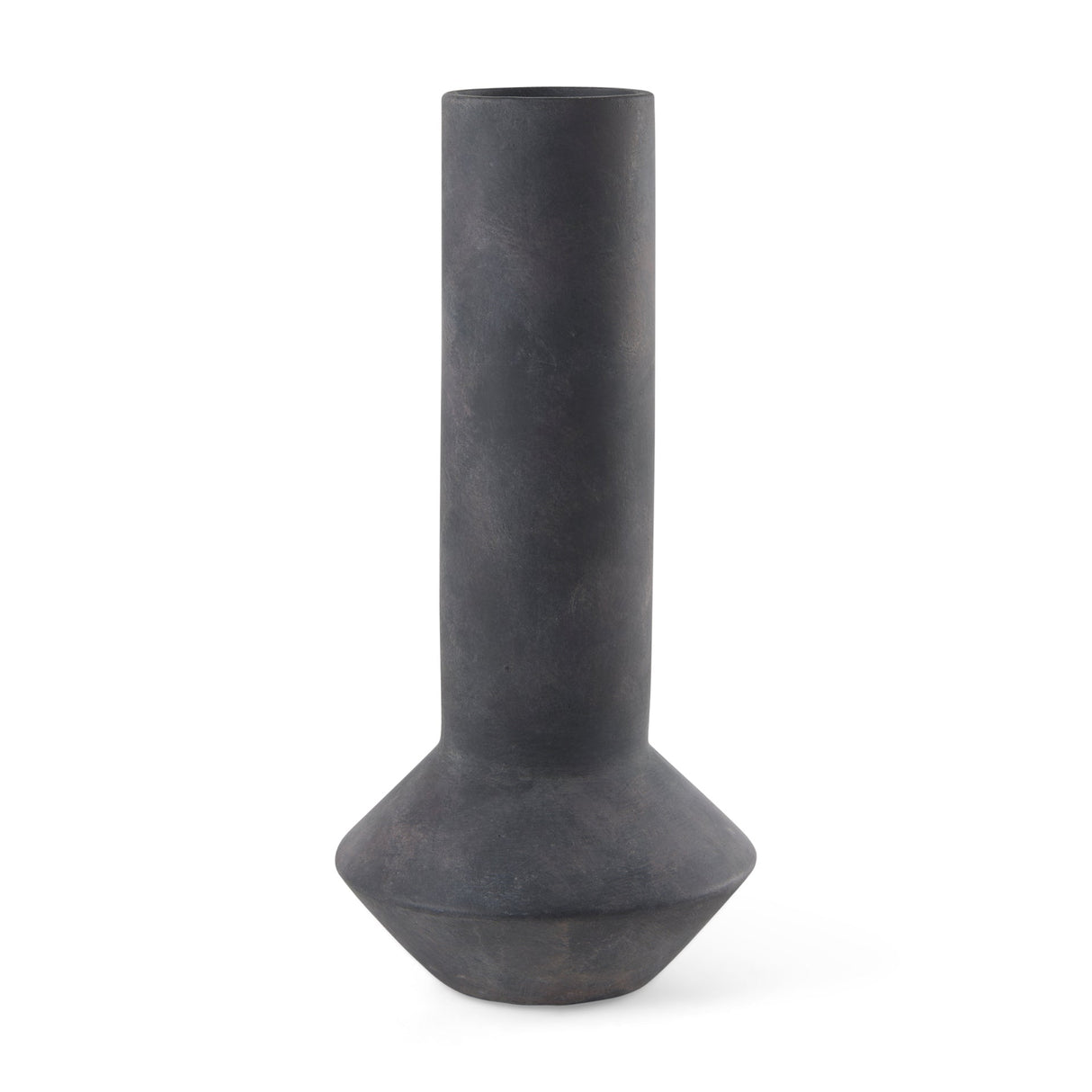 Esme 7.1L x 7.1W x 15.0H Dark Gray Ceramic Vase by Mercana at Eve Furniture