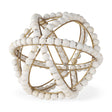 Espanlade II Large 11L x 11W White Wooden Beaded Orb by Mercana at Eve Furniture