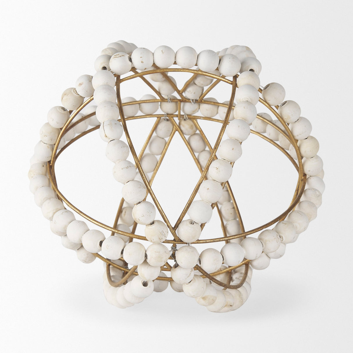 Espanlade II Large White Wooden Beaded Orb by Mercana at Eve Furniture