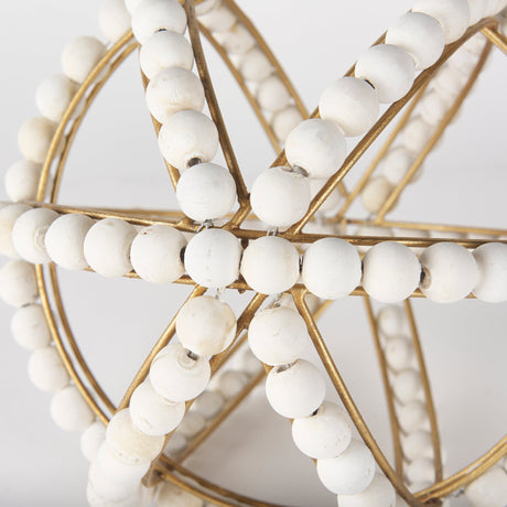 Espanlade II Large White Wooden Beaded Orb by Mercana at Eve Furniture