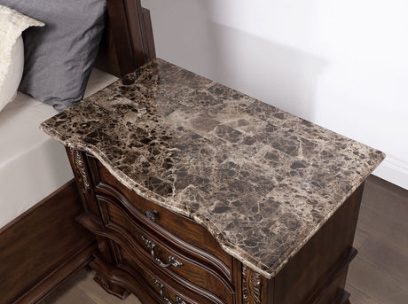 Esparanza Brown Cherry 4-Piece Queen Bedroom Set by Furniture of America at Eve Furniture