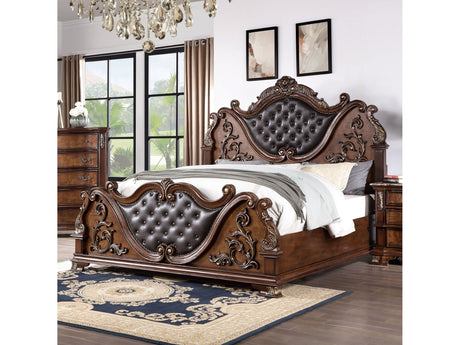 Esparanza Brown Cherry 4-Piece Queen Bedroom Set by Furniture of America at Eve Furniture