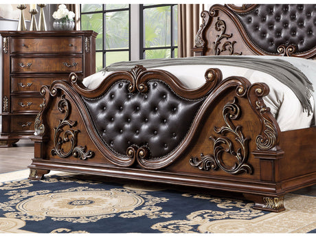 Esparanza Brown Cherry 4-Piece Queen Bedroom Set by Furniture of America at Eve Furniture