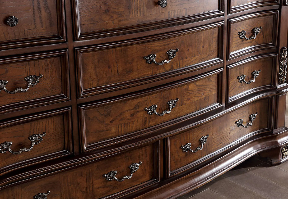Esparanza Brown Cherry 4-Piece Queen Bedroom Set by Furniture of America at Eve Furniture
