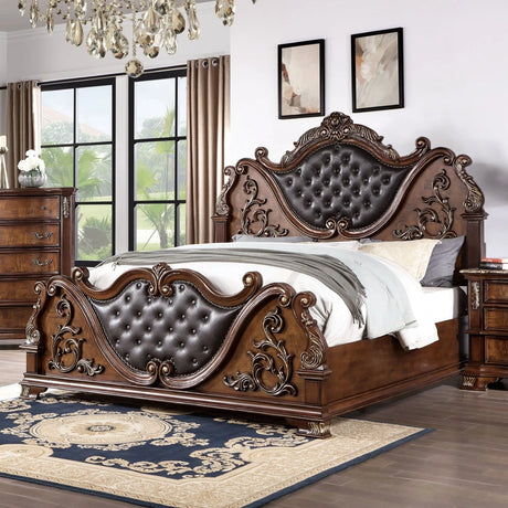 Esparanza Brown Cherry California King Bed by Furniture of America at Eve Furniture
