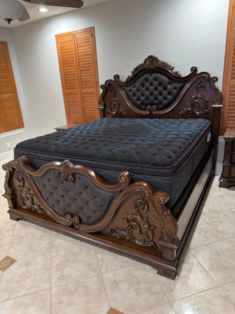 Esparanza Brown Cherry California King Bed by Furniture of America at Eve Furniture