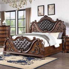 Esparanza Brown Cherry King Bed by Furniture of America at Eve Furniture