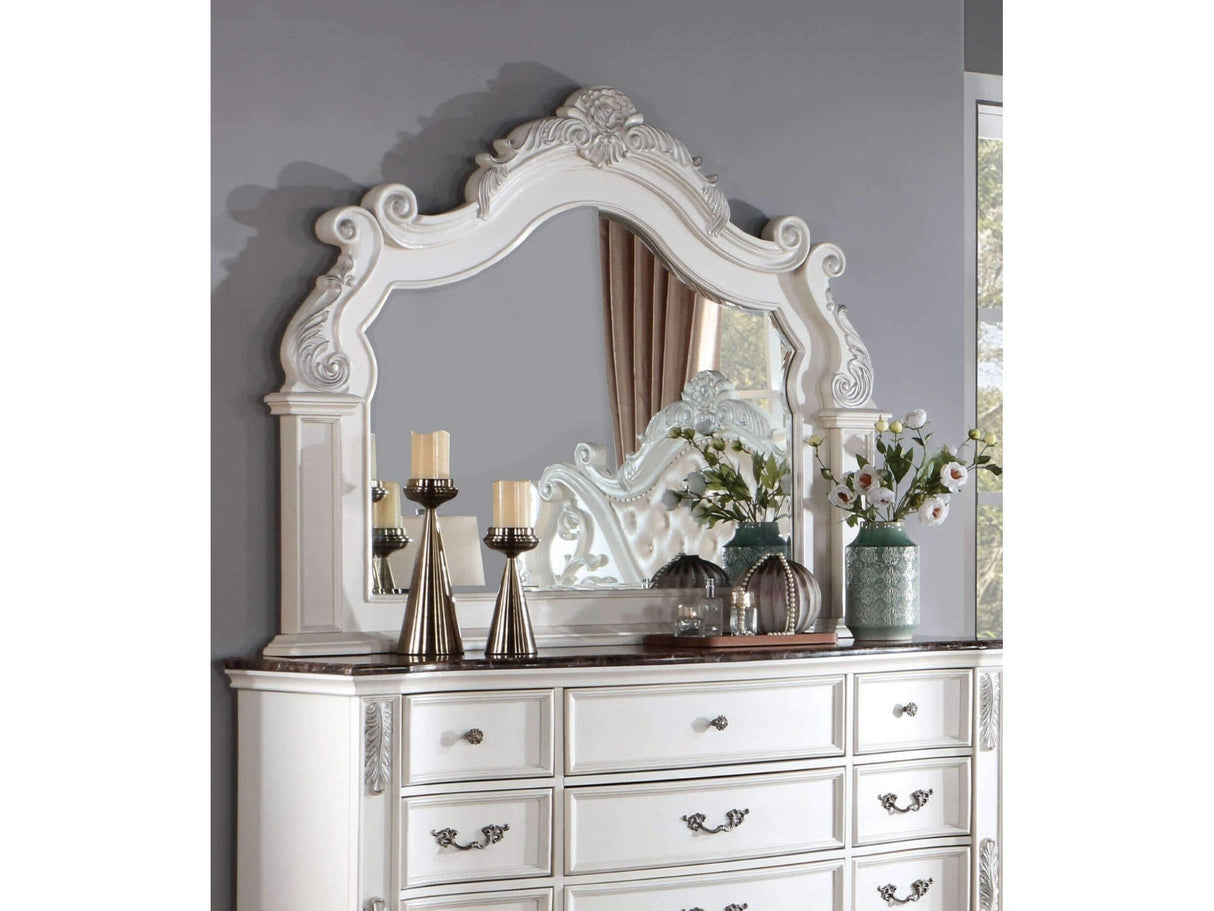 Esparanza Pearl White 4-Piece Queen Bedroom Set by Furniture of America at Eve Furniture